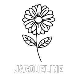 Online Created Coloring Page - JACQUELINE Coloring Page and Flower Coloring Page