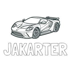 JAKARTER Coloring Page and Coloring Page of a Fast Sport's Car