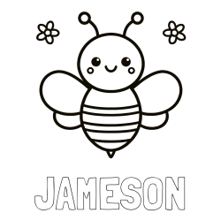 Online Created Coloring Page - JAMESON Coloring Page and Children's Bee Coloring Page