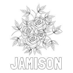 Online Created Coloring Page - JAMISON Coloring Page and Rose Mandala Coloring Page