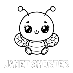Online Created Coloring Page - JANET SHORTER Coloring Page and Children's Coloring Page of a Cute Bee