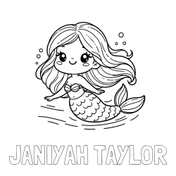 Online Created Coloring Page - JANIYAH TAYLOR Coloring Page and Coloring Page of a Cute Mermaid