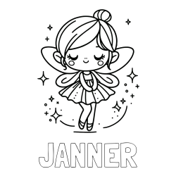 Online Created Coloring Page - JANNER Coloring Page and Children's Coloring Page of a Magical Fairy