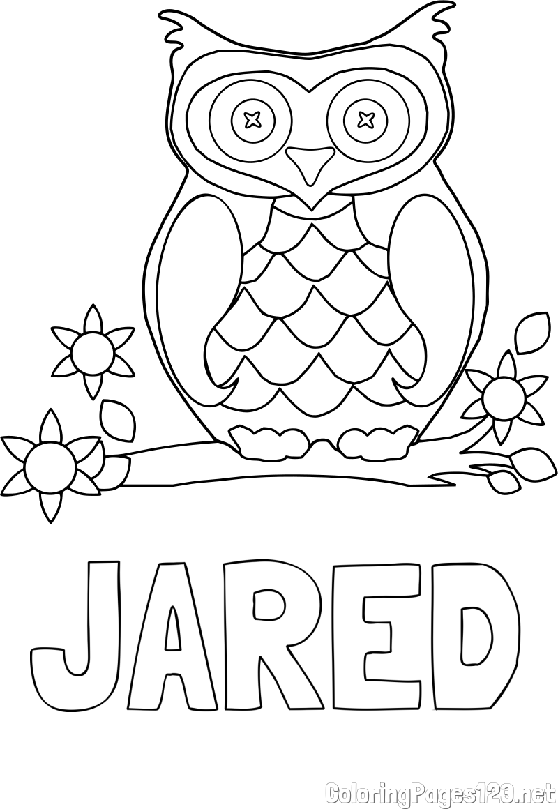 JARED Coloring Page and Owl on a Branch Coloring Page