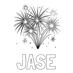 Online Created Coloring Page - JASE Coloring Page and Big Fireworks Coloring Page