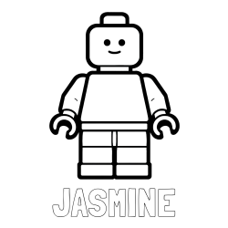 Online Created Coloring Page - JASMINE Coloring Page and Easy LEGO Character Coloring Page