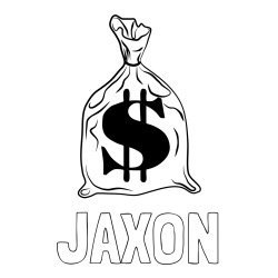 Online Created Coloring Page - JAXON Coloring Page and Coloring Page of a Sack Filled with Money