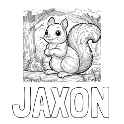 Online Created Coloring Page - JAXON Coloring Page and Coloring Page of a Squirrel in a Forest