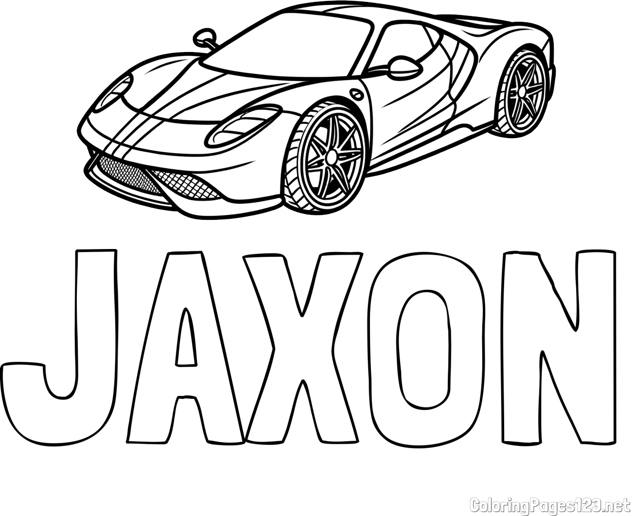 JAXON Coloring Page and Free Printable Coloring Page of a Racing Car