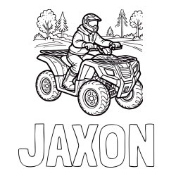 Online Created Coloring Page - JAXON Coloring Page and Motorist on ATV Coloring Page