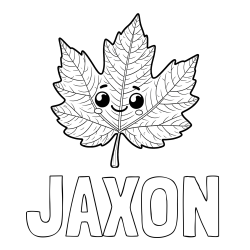 JAXON Coloring Page and Smiling Leaf Coloring Page for Kids