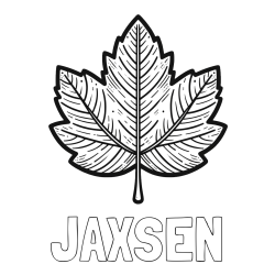 Online Created Coloring Page - JAXSEN Coloring Page and Autumn Leaf Coloring Page