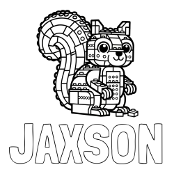 Online Created Coloring Page - JAXSON Coloring Page and LEGO Squirrel Coloring Page
