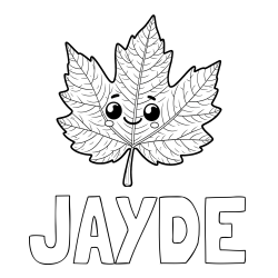 Online Created Coloring Page - JAYDE Coloring Page and Smiling Leaf Coloring Page for Kids