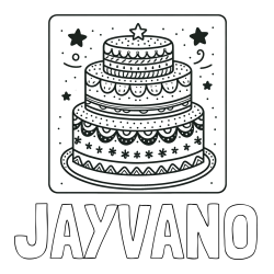 Online Created Coloring Page - JAYVANO Coloring Page and Big Cake Coloring Page