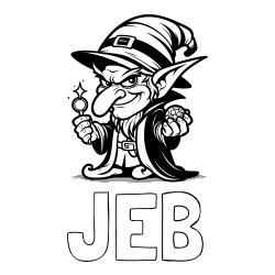 Online Created Coloring Page - JEB Coloring Page and Evil Goblin Coloring Page