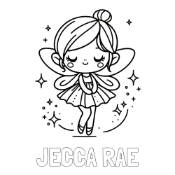 Online Created Coloring Page - JECCA RAE Coloring Page and Children's Coloring Page of a Magical Fairy