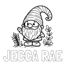 Online Created Coloring Page - JECCA RAE Coloring Page and Cute Gnome Coloring Page