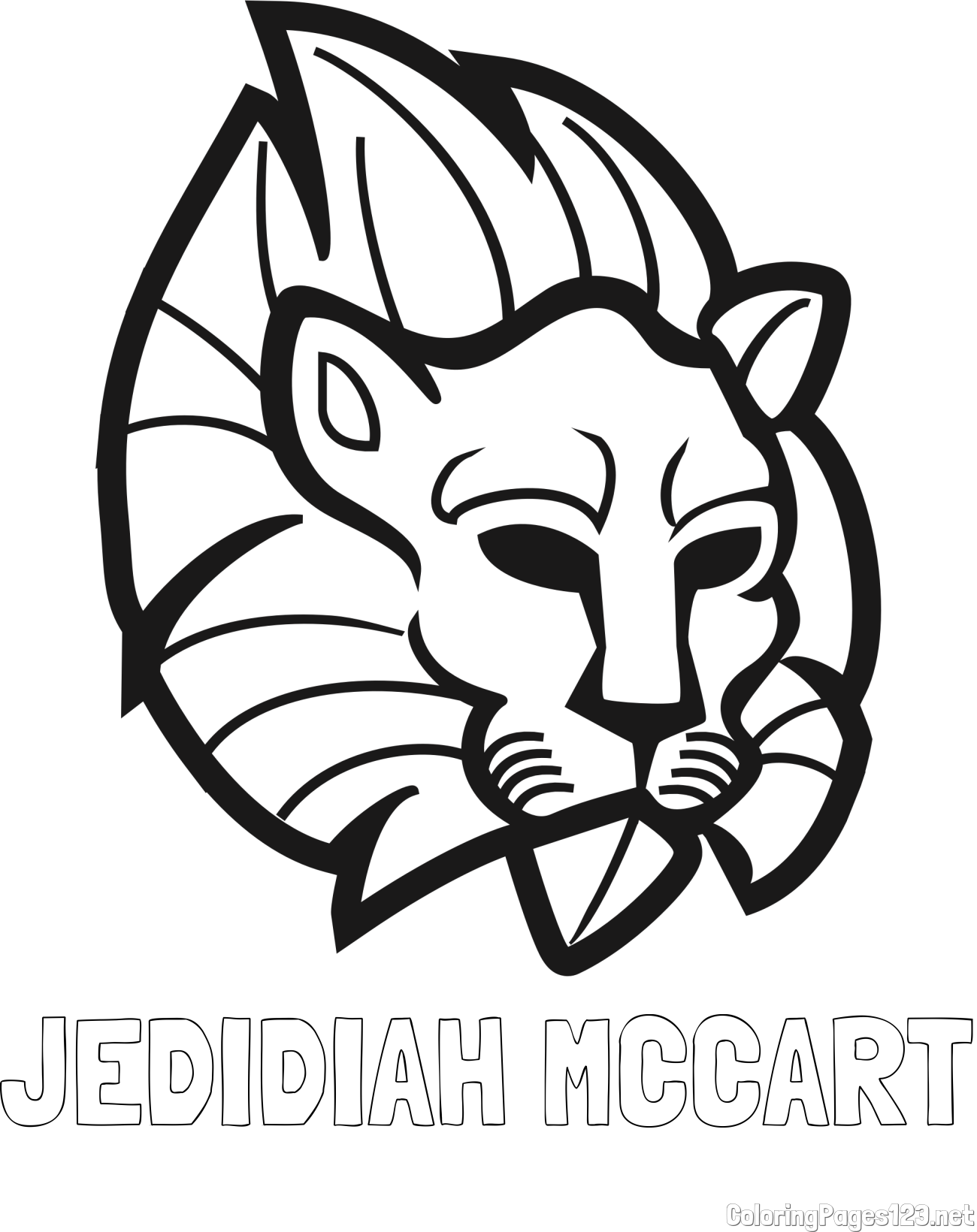 JEDIDIAH MCCART Coloring Page and Abstract Lion Face Coloring Page