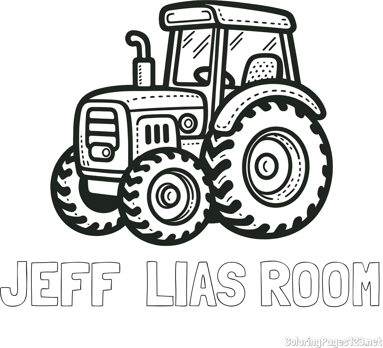 JEFF  LIAS ROOM Coloring Page and Beautiful Tractor Coloring Page
