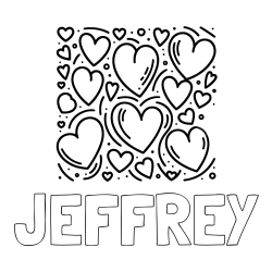 Online Created Coloring Page - JEFFREY Coloring Page and Free Printable Coloring Page of Hearts