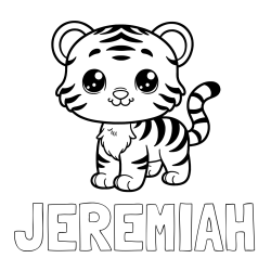 Online Created Coloring Page - JEREMIAH Coloring Page and Cute Tiger Cub Coloring Page