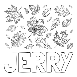 Online Created Coloring Page - JERRY Coloring Page and Autumn Leaves Coloring Page