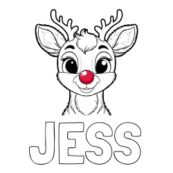 Online Created Coloring Page - JESS Coloring Page and Coloring Page of Rudolph the Red-Nosed Reindeer