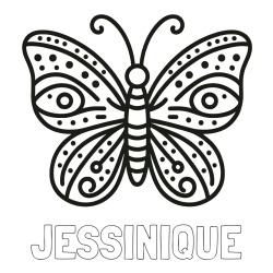 Online Created Coloring Page - JESSINIQUE Coloring Page and Butterfly Coloring Page (Simple)