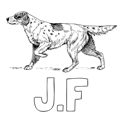 Online Created Coloring Page - J.F Coloring Page and Coloring Page of a Hunting Dog