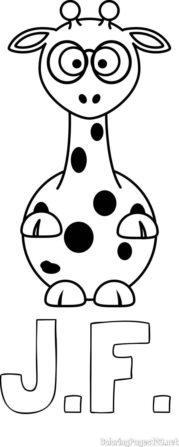 J.F. Coloring Page and Coloring Page of an Adorable Giraffe