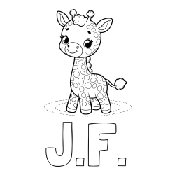 Online Created Coloring Page - J.F. Coloring Page and Playful Giraffe Coloring Page