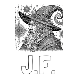 Online Created Coloring Page - J.F. Coloring Page and Wonderful Coloring Page of a Wizard
