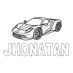 Online Created Coloring Page - JHONATAN Coloring Page and Free Printable Coloring Page of a Racing Car