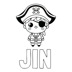 Online Created Coloring Page - JIN Coloring Page and Easy Pirate Coloring Page for Kids