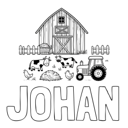 Online Created Coloring Page - JOHAN Coloring Page and Kids Farm Coloring Page