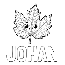 Online Created Coloring Page - JOHAN Coloring Page and Smiling Leaf Coloring Page for Kids