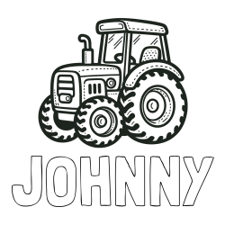 Online Created Coloring Page - JOHNNY Coloring Page and Beautiful Tractor Coloring Page
