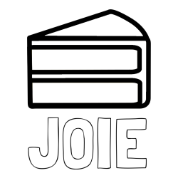 Online Created Coloring Page - JOIE Coloring Page and Simple Slice of Cake Coloring Page