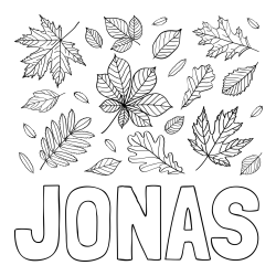 Online Created Coloring Page - JONAS Coloring Page and Autumn Leaves Coloring Page