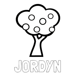 JORDYN Coloring Page and Apple Tree Coloring Page