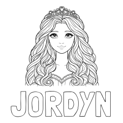 JORDYN Coloring Page and Princess Coloring Page
