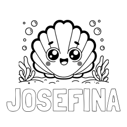 Online Created Coloring Page - JOSEFINA Coloring Page and Smiling Seashell Coloring Page for Kids