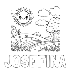 Online Created Coloring Page - JOSEFINA Coloring Page and Sunny Nature Coloring Page