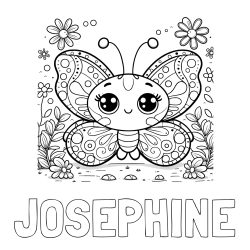 Online Created Coloring Page - JOSEPHINE Coloring Page and Cute Butterfly Coloring Page