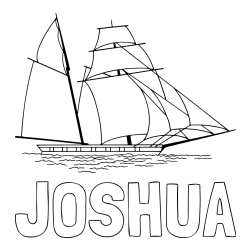 Online Created Coloring Page - JOSHUA Coloring Page alongside Sailing Ship Coloring Page