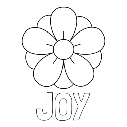 JOY Coloring Page alongside Flower Without Stem Coloring Page