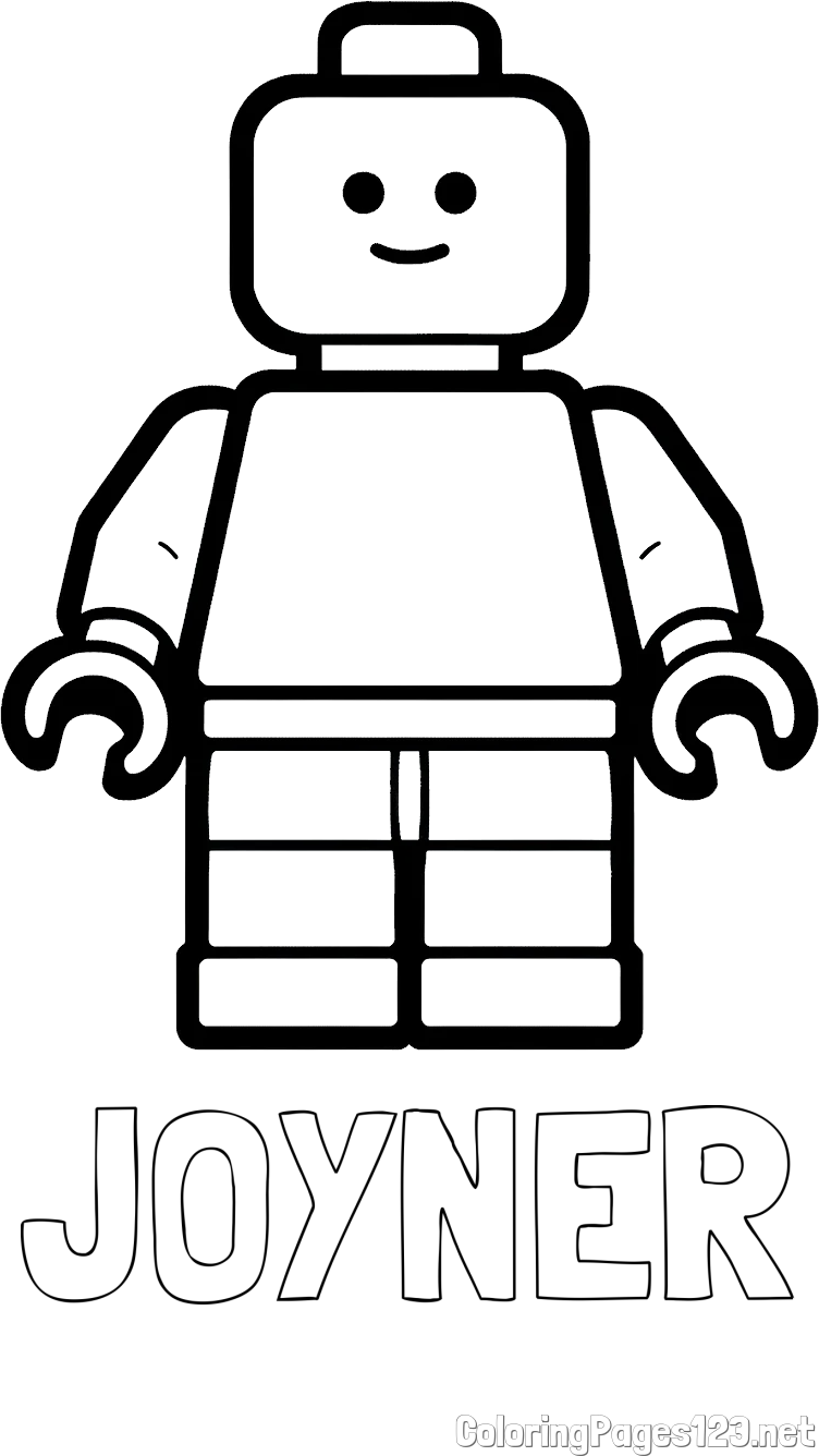 JOYNER Coloring Page alongside Easy LEGO Character Coloring Page