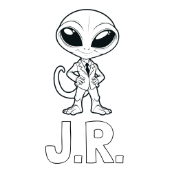 Online Created Coloring Page - J.R. Coloring Page and Alien Coloring Page