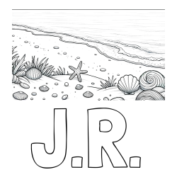 Online Created Coloring Page - J.R. Coloring Page and Beautiful Seashore Coloring Page